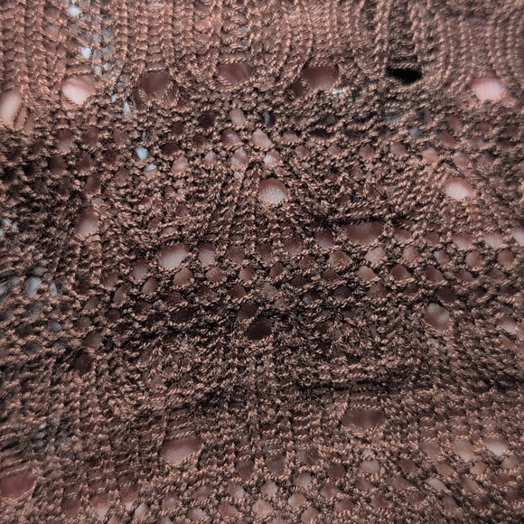 Roz & Ali Brown Knit Cardigan Sweater Size Small - Picture 5 of 5
